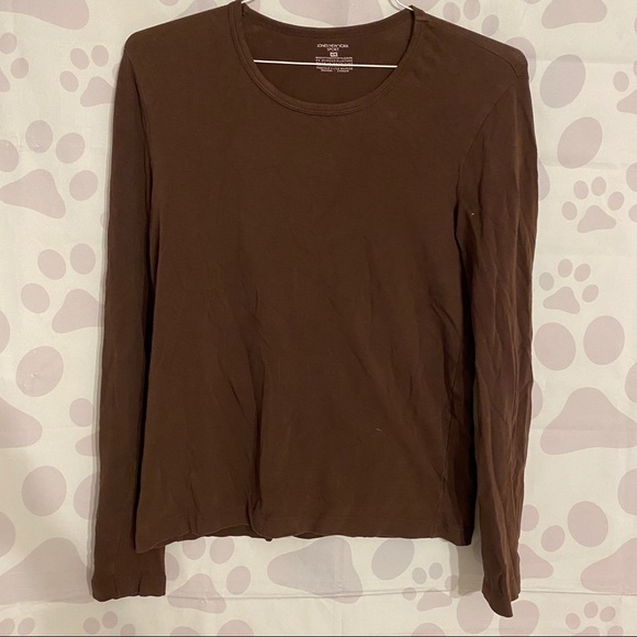 Jones New York Tops - JONES NEW YORK BROWN LONG SLEEVE TEE